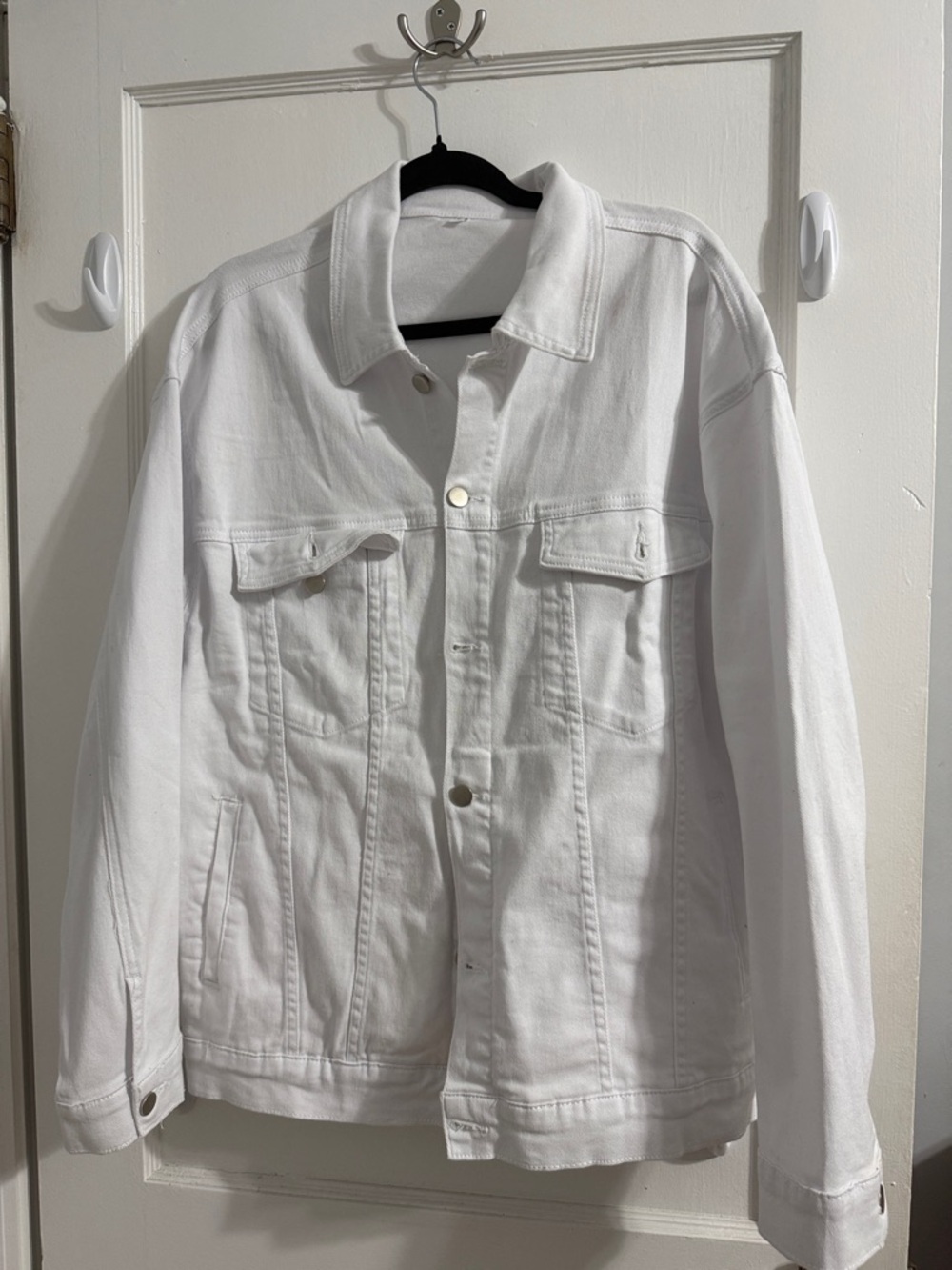 White Denim Jacket - Classic Button Front
